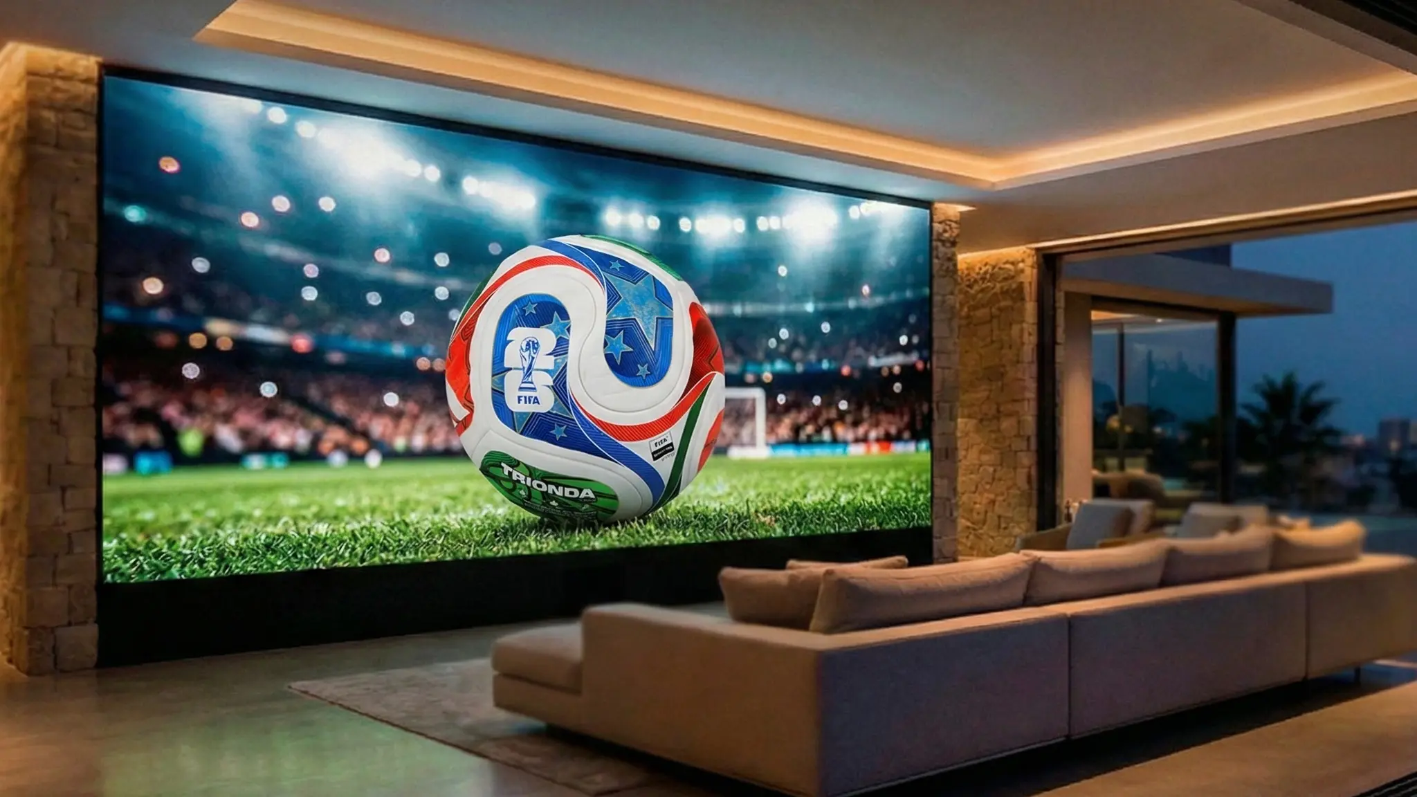 LightUpLA Home Series - Luxury home interior featuring a large format LED display