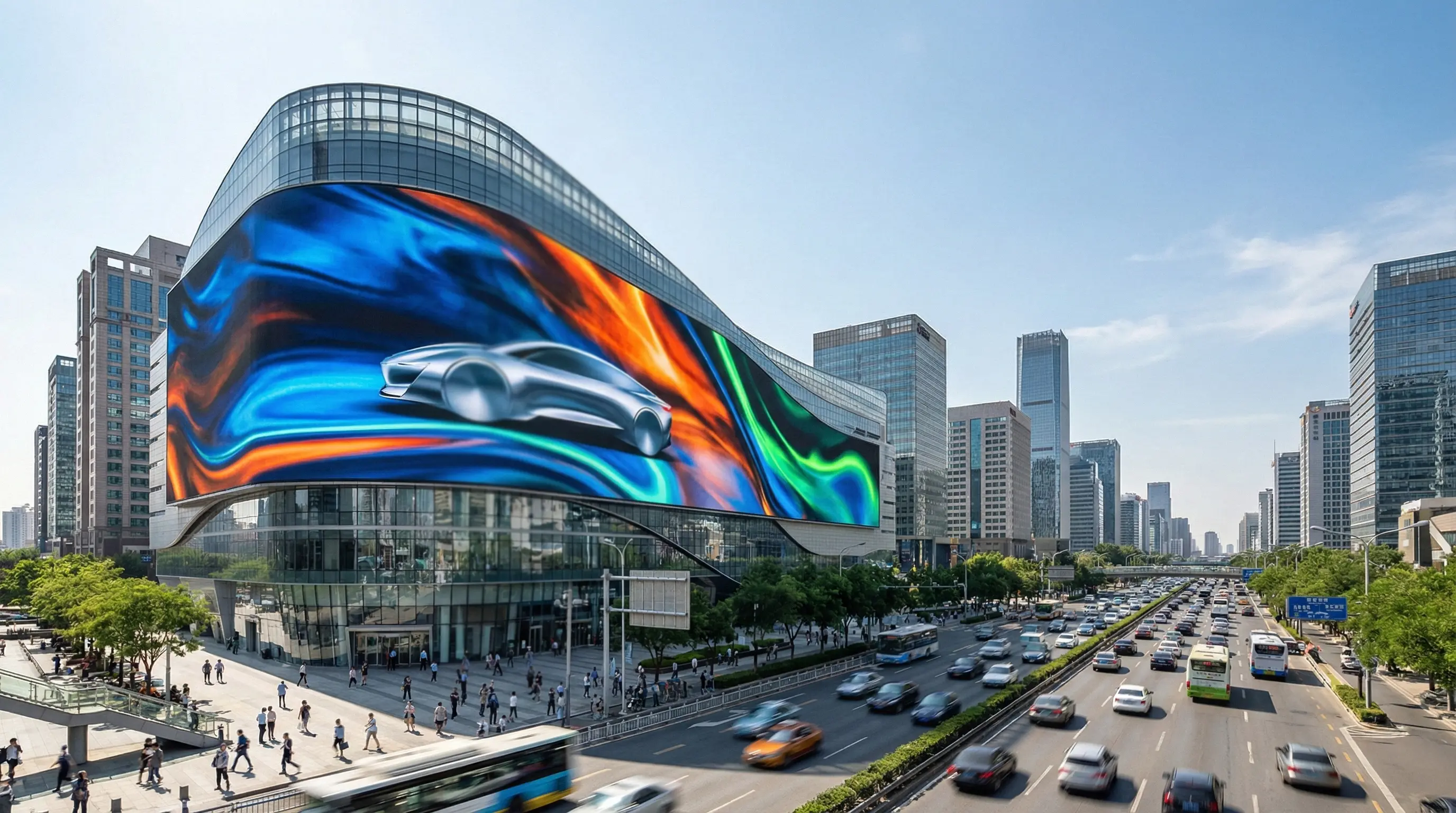 LightUpLA Outdoor Signage - Massive outdoor freeway LED billboard landmark